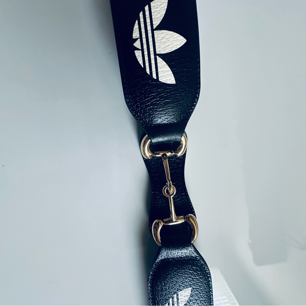 Gucci x Adidas Black Belt with White Logos - Picture 2 of 6